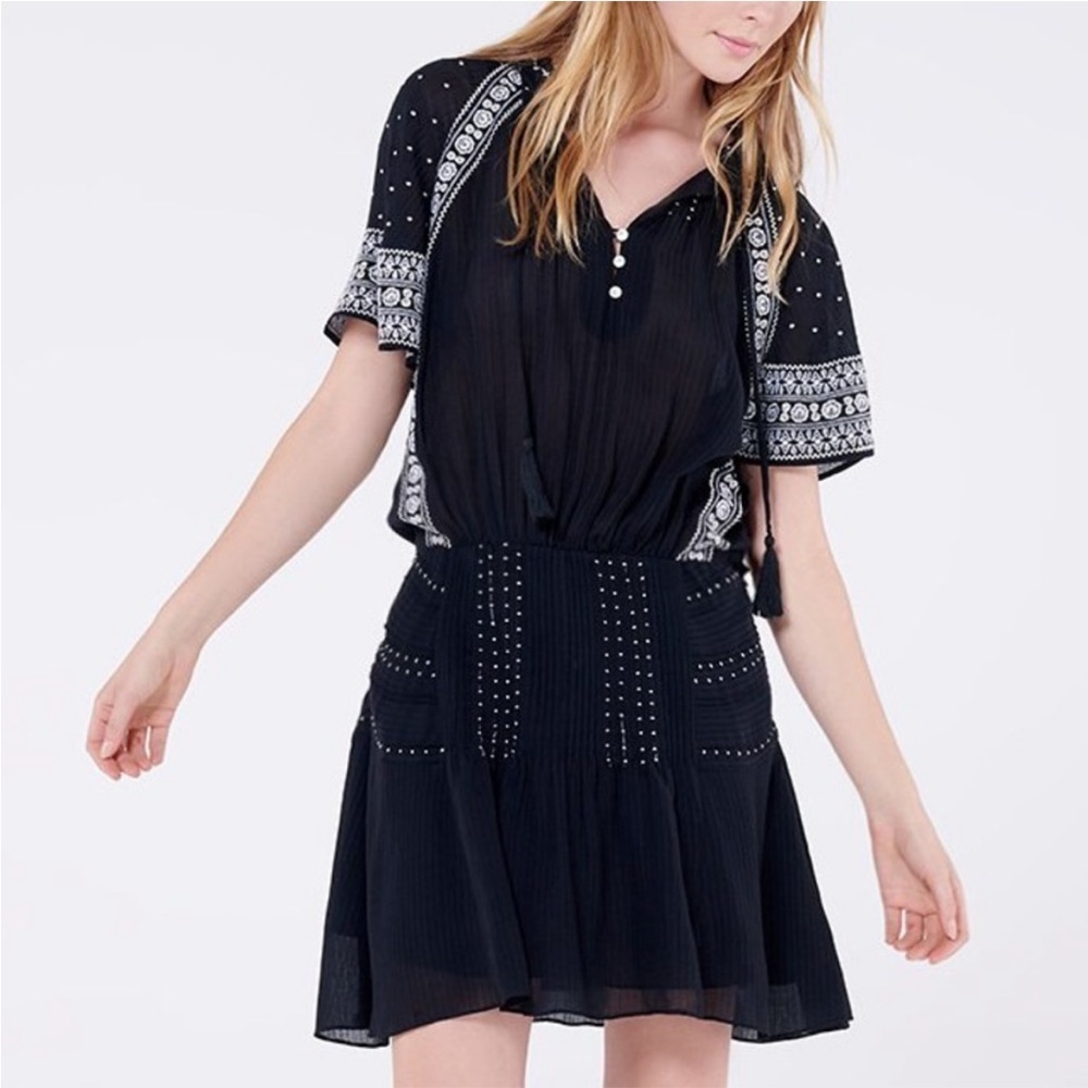 Veronica Beard Minos Embroidered Silk Blend Dress View 4